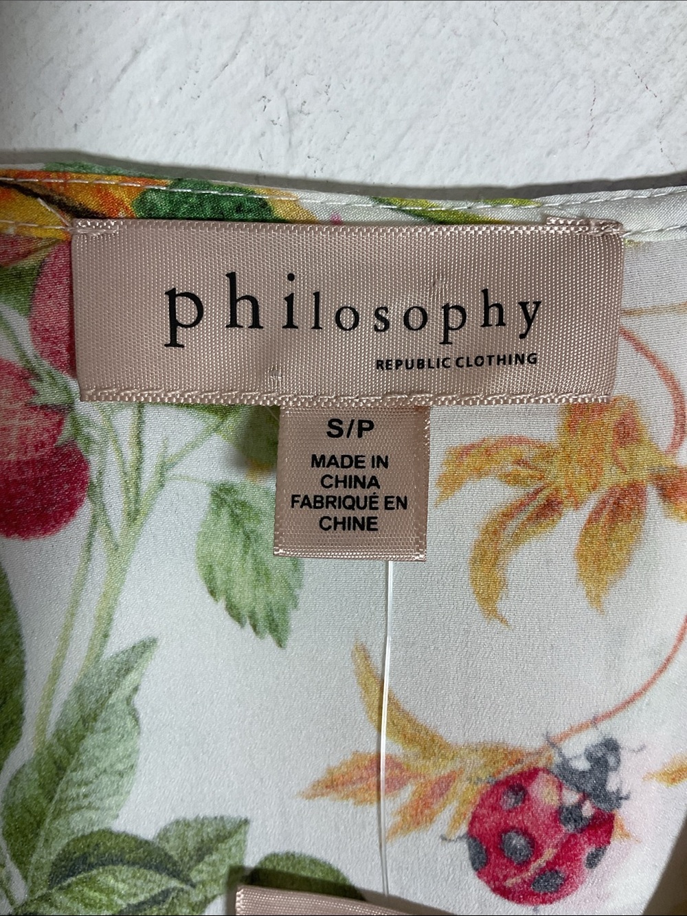 Philosophy Republic Clothing Summer Fiesta Floral Fruit Ruffle Blouse Sz S NWT - Picture 7 of 10